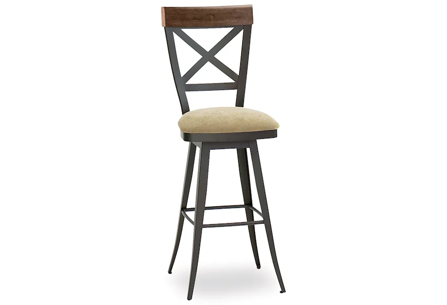 Industrial - Amisco 26" Kyle Swivel Stool with Upholstered Seat by Amisco at Esprit Decor Home Furnishings
